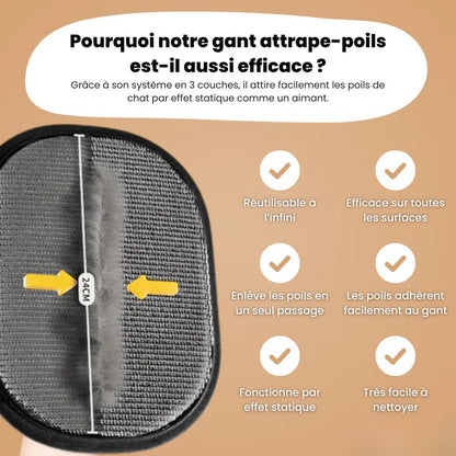 Gant statique attrape-poils
